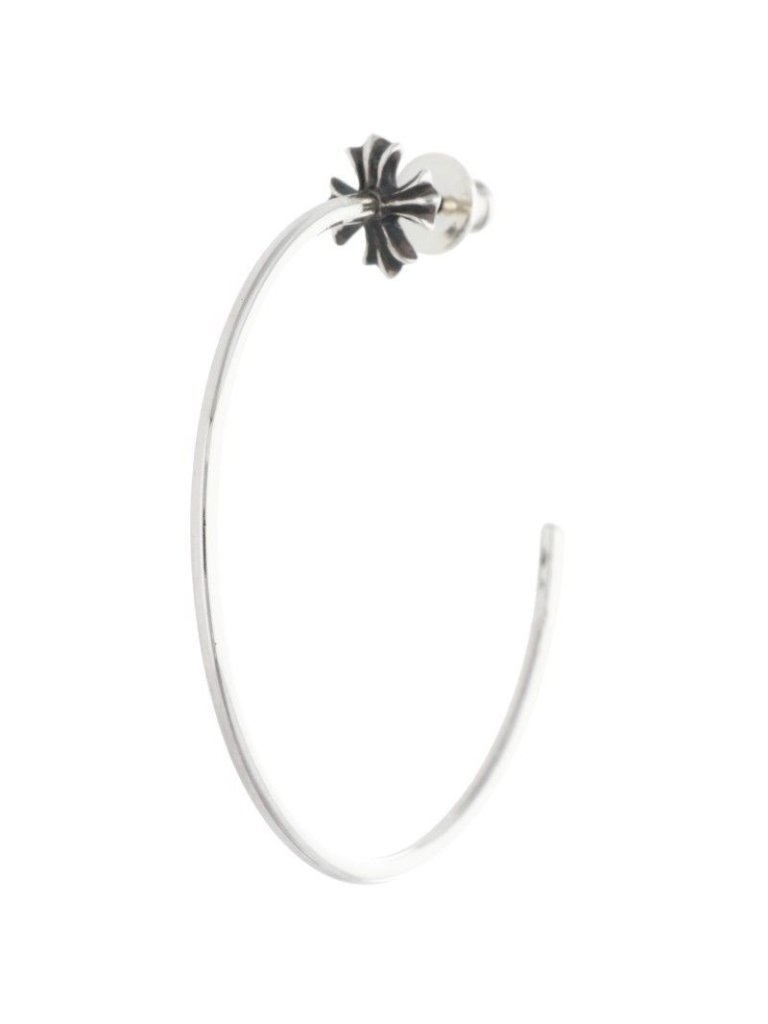 Chrome Hearts Hoop Ch Pls Ch Plus Silver Earrings